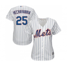 Women's New York Mets #25 Adeiny Hechavarria Authentic White Home Cool Base Baseball Jersey