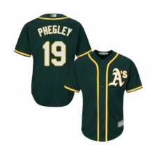 Youth Oakland Athletics #19 Josh Phegley Replica Green Alternate 1 Cool Base Baseball Jersey