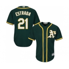 Youth Oakland Athletics #21 Marco Estrada Replica Green Alternate 1 Cool Base Baseball Jersey