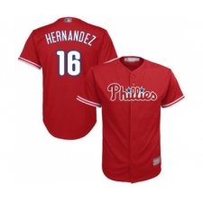 Men's Philadelphia Phillies #16 Cesar Hernandez Replica Red Alternate Cool Base Baseball Jersey