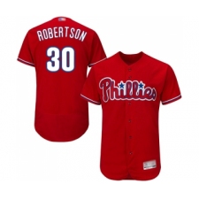 Men's Philadelphia Phillies #30 David Robertson Red Alternate Flex Base Authentic Collection Baseball Jersey