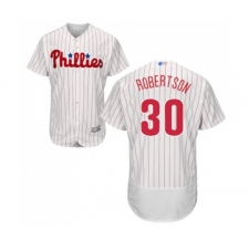 Men's Philadelphia Phillies #30 David Robertson White Home Flex Base Authentic Collection Baseball Jersey