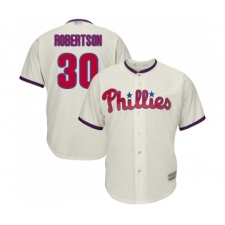 Youth Philadelphia Phillies #30 David Robertson Replica Cream Alternate Cool Base Baseball Jersey