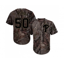 Youth Philadelphia Phillies #50 Hector Neris Authentic Camo Realtree Collection Flex Base Baseball Jersey