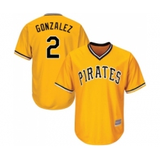 Men's Pittsburgh Pirates #2 Erik Gonzalez Replica Gold Alternate Cool Base Baseball Jersey