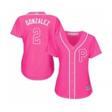 Women's Pittsburgh Pirates #2 Erik Gonzalez Replica Pink Fashion Cool Base Baseball Jersey