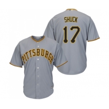 Men's Pittsburgh Pirates #17 JB Shuck Replica Grey Road Cool Base Baseball Jersey