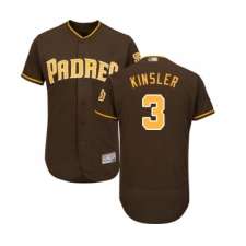 Men's San Diego Padres #3 Ian Kinsler Brown Alternate Flex Base Authentic Collection Baseball Jersey