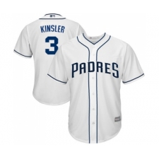 Men's San Diego Padres #3 Ian Kinsler Replica White Home Cool Base Baseball Jersey