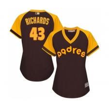 Women's San Diego Padres #43 Garrett Richards Replica Brown Alternate Cooperstown Cool Base Baseball Jersey