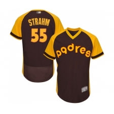 Men's San Diego Padres #55 Matt Strahm Brown Alternate Cooperstown Authentic Collection Flex Base Baseball Jersey