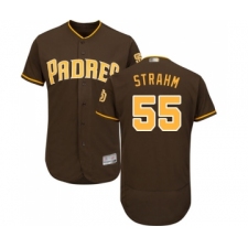 Men's San Diego Padres #55 Matt Strahm Brown Alternate Flex Base Authentic Collection Baseball Jersey