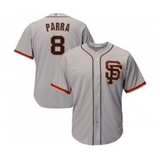 Men's San Francisco Giants #8 Gerardo Parra Replica Grey Road 2 Cool Base Baseball Jersey
