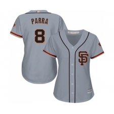Women's San Francisco Giants #8 Gerardo Parra Replica Grey Road 2 Cool Base Baseball Jersey