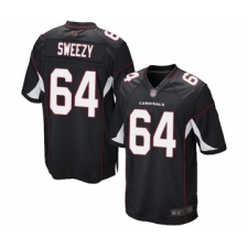 Men's Arizona Cardinals #64 J.R. Sweezy Game Black Alternate Football Jersey