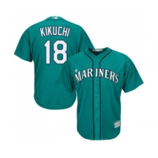 Youth Seattle Mariners #18 Yusei Kikuchi Replica Teal Green Alternate Cool Base Baseball Jersey