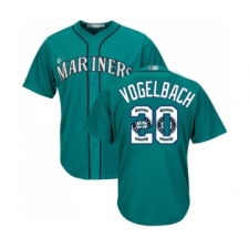 Men's Seattle Mariners #20 Dan Vogelbach Authentic Teal Green Team Logo Fashion Cool Base Baseball Jersey