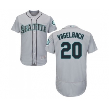 Men's Seattle Mariners #20 Dan Vogelbach Grey Road Flex Base Authentic Collection Baseball Jersey