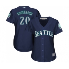Women's Seattle Mariners #20 Dan Vogelbach Replica Navy Blue Alternate 2 Cool Base Baseball Jersey