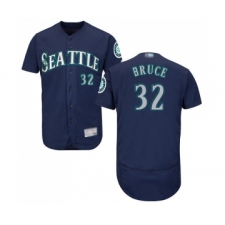 Men's Seattle Mariners #32 Jay Bruce Navy Blue Alternate Flex Base Authentic Collection Baseball Jersey