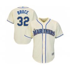 Men's Seattle Mariners #32 Jay Bruce Replica Cream Alternate Cool Base Baseball Jersey