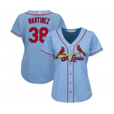 Women's St. Louis Cardinals #38 Jose Martinez Replica Light Blue Alternate Cool Base Baseball Jersey