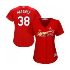 Women's St. Louis Cardinals #38 Jose Martinez Replica Red Alternate Cool Base Baseball Jersey