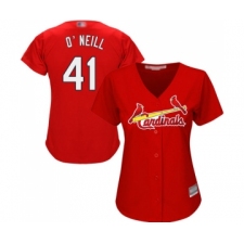 Women's St. Louis Cardinals #41 Tyler O Neill Replica Red Alternate Cool Base Baseball Jersey
