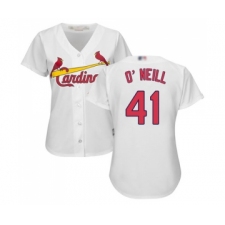 Women's St. Louis Cardinals #41 Tyler O Neill Replica White Home Cool Base Baseball Jersey
