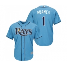 Men's Tampa Bay Rays #1 Willy Adames Replica Light Blue Alternate 2 Cool Base Baseball Jersey