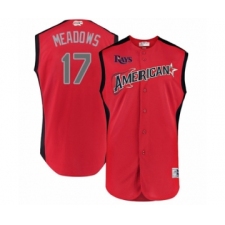 Men's Tampa Bay Rays #17 Austin Meadows Authentic Red American League 2019 Baseball All-Star Jersey