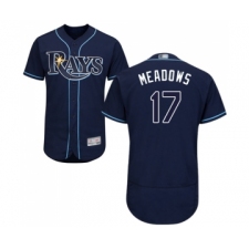 Men's Tampa Bay Rays #17 Austin Meadows Navy Blue Alternate Flex Base Authentic Collection Baseball Jersey