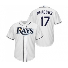 Youth Tampa Bay Rays #17 Austin Meadows Replica White Home Cool Base Baseball Jersey
