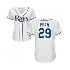 Women's Tampa Bay Rays #29 Tommy Pham Replica White Home Cool Base Baseball Jersey