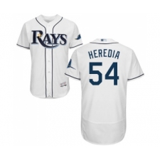 Men's Tampa Bay Rays #54 Guillermo Heredia Home White Home Flex Base Authentic Collection Baseball Jersey