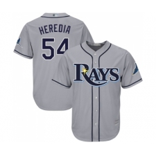 Men's Tampa Bay Rays #54 Guillermo Heredia Replica Grey Road Cool Base Baseball Jersey