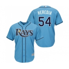 Men's Tampa Bay Rays #54 Guillermo Heredia Replica Light Blue Alternate 2 Cool Base Baseball Jersey