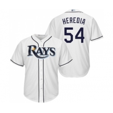 Men's Tampa Bay Rays #54 Guillermo Heredia Replica White Home Cool Base Baseball Jersey