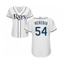 Women's Tampa Bay Rays #54 Guillermo Heredia Replica White Home Cool Base Baseball Jersey