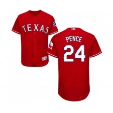Men's Texas Rangers #24 Hunter Pence Red Alternate Flex Base Authentic Collection Baseball Jersey