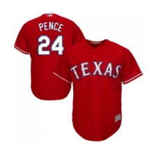 Men's Texas Rangers #24 Hunter Pence Replica Red Alternate Cool Base Baseball Jersey
