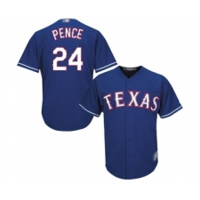 Men's Texas Rangers #24 Hunter Pence Replica Royal Blue Alternate 2 Cool Base Baseball Jersey