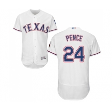 Men's Texas Rangers #24 Hunter Pence White Home Flex Base Authentic Collection Baseball Jersey