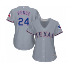 Women's Texas Rangers #24 Hunter Pence Replica Grey Road Cool Base Baseball Jersey