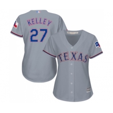 Women's Texas Rangers #27 Shawn Kelley Replica Grey Road Cool Base Baseball Jersey