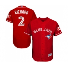 Men's Toronto Blue Jays #2 Clayton Richard Scarlet Alternate Flex Base Authentic Collection Alternate Baseball Jersey