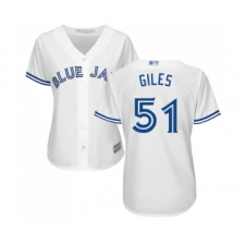 Women's Toronto Blue Jays #51 Ken Giles Replica White Home Baseball Jersey