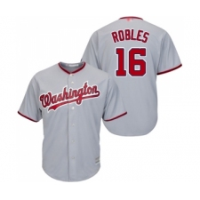 Men's Washington Nationals #16 Victor Robles Replica Grey Road Cool Base Baseball Jersey