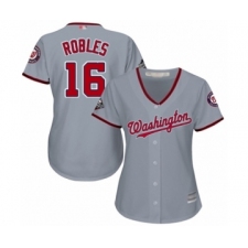 Women's Washington Nationals #16 Victor Robles Authentic Grey Road Cool Base 2019 World Series Bound Baseball Jersey