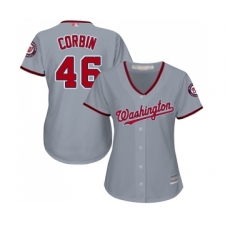 Women's Washington Nationals #46 Patrick Corbin Replica Grey Road Cool Base Baseball Jersey